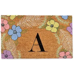 Kirklands Home Personalized Monogram Spring Flowers Coir Doormat