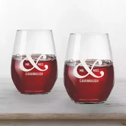 Hot Kirklands Home Personalized Mr. & Mrs. Wine Glasses, Set of 2