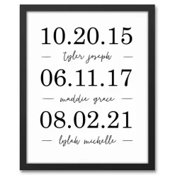 Clearance Kirklands Home Personalized Names & Dates Framed Canvas Print
