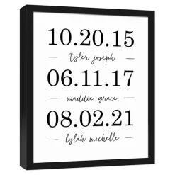 Clearance Kirklands Home Personalized Names & Dates Framed Canvas Print