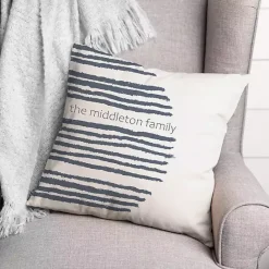 Kirklands Home Personalized Navy Stripes Outdoor Pillow