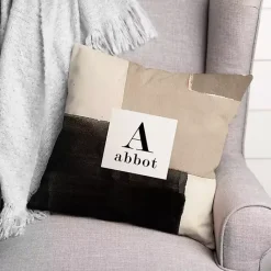 Online Kirklands Home Personalized Neutral Monogram Outdoor Pillow