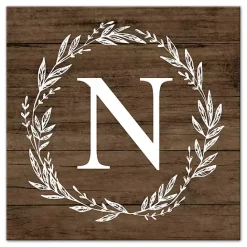 Kirklands Home Personalized Shiplap Wreath Canvas Wall Plaque