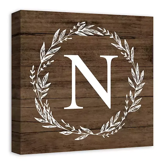 Kirklands Home Personalized Shiplap Wreath Canvas Wall Plaque