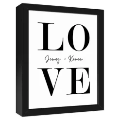 Discount Kirklands Home Personalized Simple Love Framed Canvas Wall Plaque