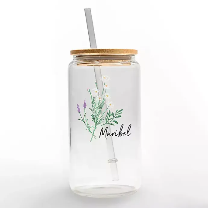 Outlet Kirklands Home Personalized Wildflower Floral Glass Cup