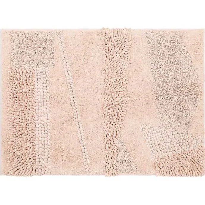 Kirklands Home Petal Blush Asymmetrical Cotton Bath Mat, 34 in. Pink