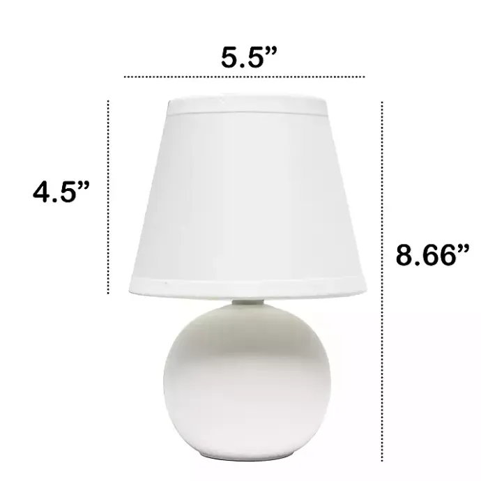 Hot Kirklands Home Petite Off Orb Ceramic Table Lamp White