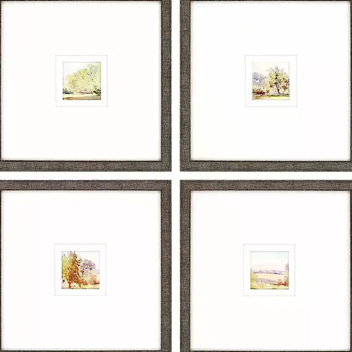 New Kirklands Home Petite Sunrise Giclee Gold Framed Prints, Set of 4