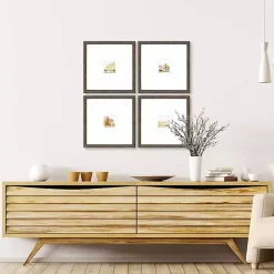 New Kirklands Home Petite Sunrise Giclee Gold Framed Prints, Set of 4