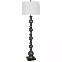 Sale Kirklands Home Pewter Pillar Round Floor Lamp Gray