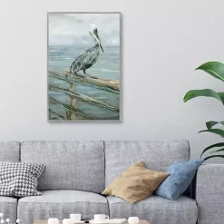Clearance Kirklands Home Pierside Pelican Framed Canvas Art Print