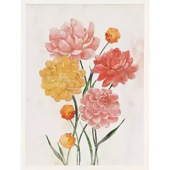 New Kirklands Home Pink and Yellow Flowers Framed Art Print