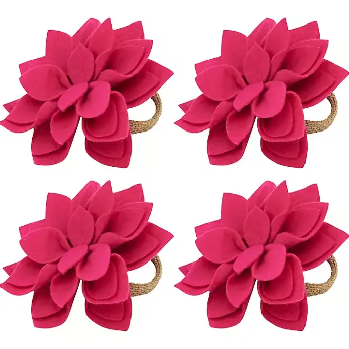 Clearance Kirklands Home Blossom Napkin Rings, Set of 4 Pink