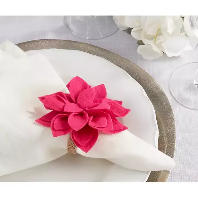 Clearance Kirklands Home Blossom Napkin Rings, Set of 4 Pink