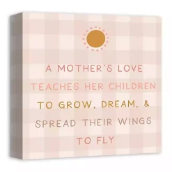 Outlet Kirklands Home Checkered A Mother's Love Canvas Art Print Pink