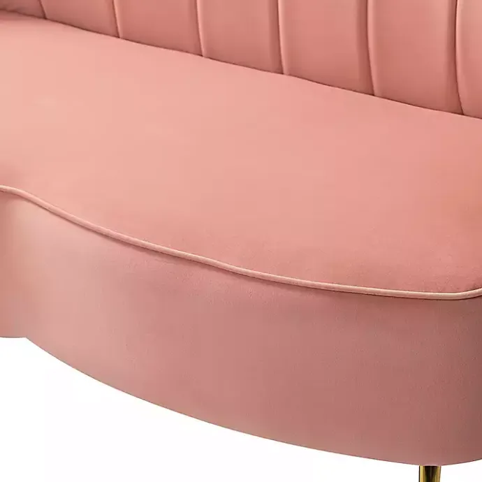 New Kirklands Home Donata Velvet Tufted Loveseat Pink