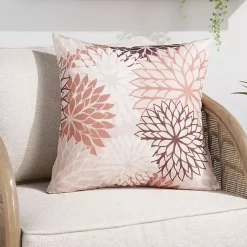 Clearance Kirklands Home Floral Chevron Outdoor Throw Pillow Pink