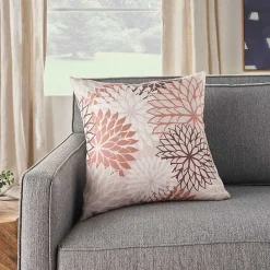 Clearance Kirklands Home Floral Chevron Outdoor Throw Pillow Pink