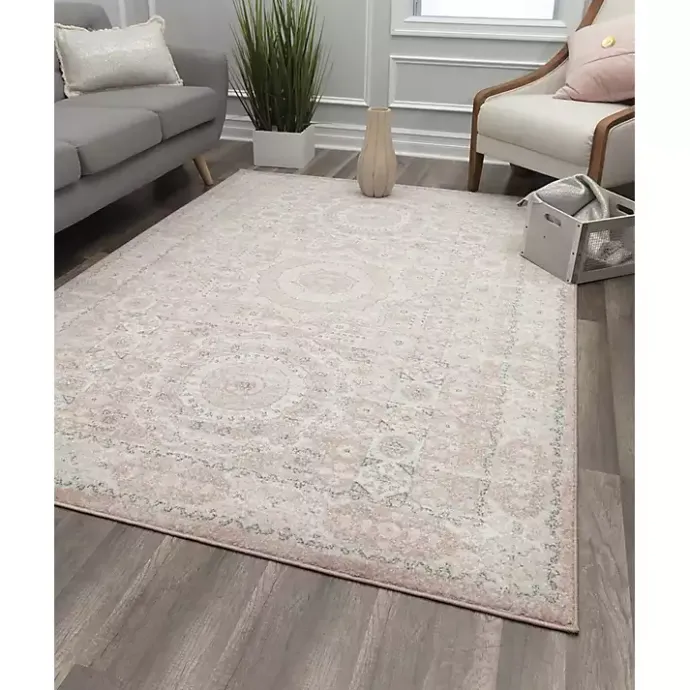 Online Kirklands Home Pink Peony Medallion Area Rug, 5x7