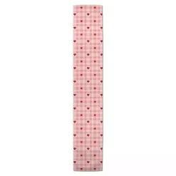 Kirklands Home Pink Plaid Hearts Table Runner, 72 in.
