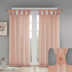 Hot Kirklands Home Rosette Tab Top Curtain Panel, 63 in. Pink