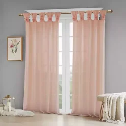 Kirklands Home Rosette Tab Top Curtain Panel, 84 in. Pink