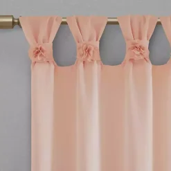 Sale Kirklands Home Rosette Tab Top Curtain Panel, 95 in. Pink