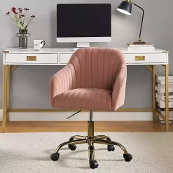 Clearance Kirklands Home Velvet Swivel Jacyln Office Chair Pink