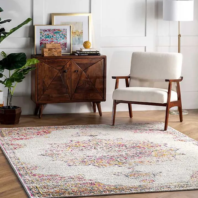 Clearance Kirklands Home Pink Vintage Medallion Area Rug, 10x14