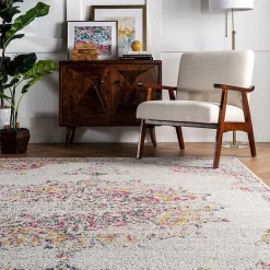 Sale Kirklands Home Pink Vintage Medallion Area Rug, 8x12