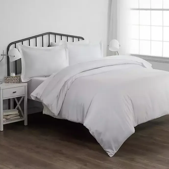 Clearance Kirklands Home Pinstriped 3-pc. Twin Duvet Cover Set Ivory