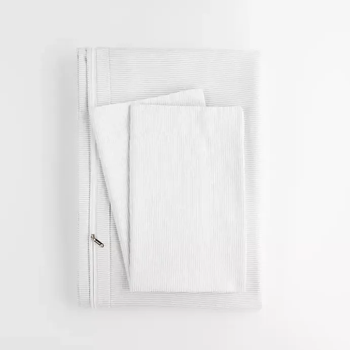 Clearance Kirklands Home Pinstriped 3-pc. Twin Duvet Cover Set Ivory