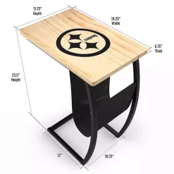 Sale Kirklands Home Pittsburgh Steelers Wood C-Table Tan