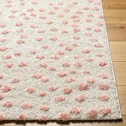 New Kirklands Home Plush Pink Dotted Area Rug, 5x7