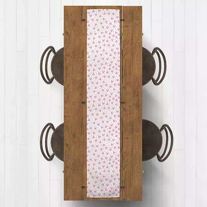 Kirklands Home Polka Dot Hearts Table Runner, 90 in.
