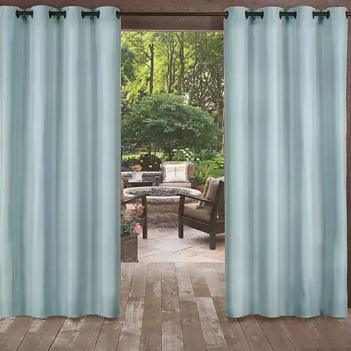 Sale Kirklands Home Pool Biscayne Curtain Panel Set, 96 in. Blue