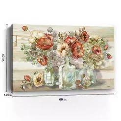 Online Kirklands Home Poppies and Eucalyptus Canvas Art Print, 60x40 in. Tan