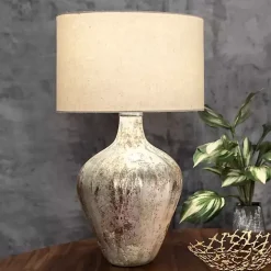 Outlet Kirklands Home Porcini Mottled Glass Table Lamp Tan