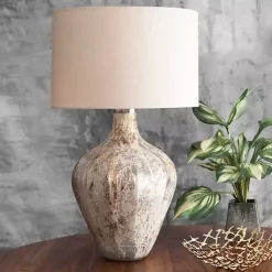 Outlet Kirklands Home Porcini Mottled Glass Table Lamp Tan