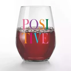 Clearance Kirklands Home Positive Energy Stemless Wine Glasses, Set of 2 Multi