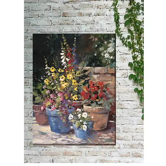 Kirklands Home Potted Flowers Outdoor Canvas Art Print Multi