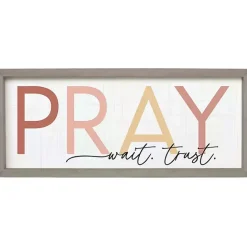 Best Kirklands Home Pray Wait Trust Wall Plaque
