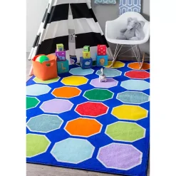 Hot Kirklands Home Primary Color Hexagon Area Rug, 5x8 Multi