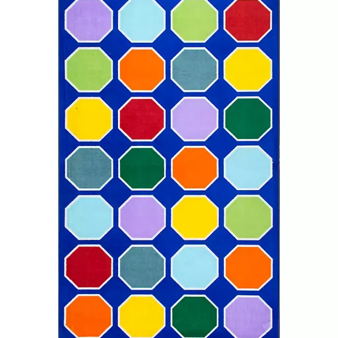 Hot Kirklands Home Primary Color Hexagon Area Rug, 5x8 Multi