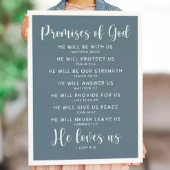 Discount Kirklands Home Promises of God Blue Wood Wall Plaque