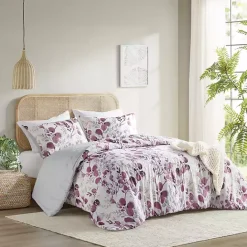 Outlet Kirklands Home Purple Botanical 3-pc. Full/Queen Comforter Set