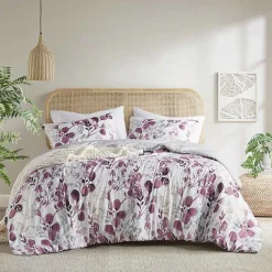 Outlet Kirklands Home Purple Botanical 3-pc. Full/Queen Comforter Set