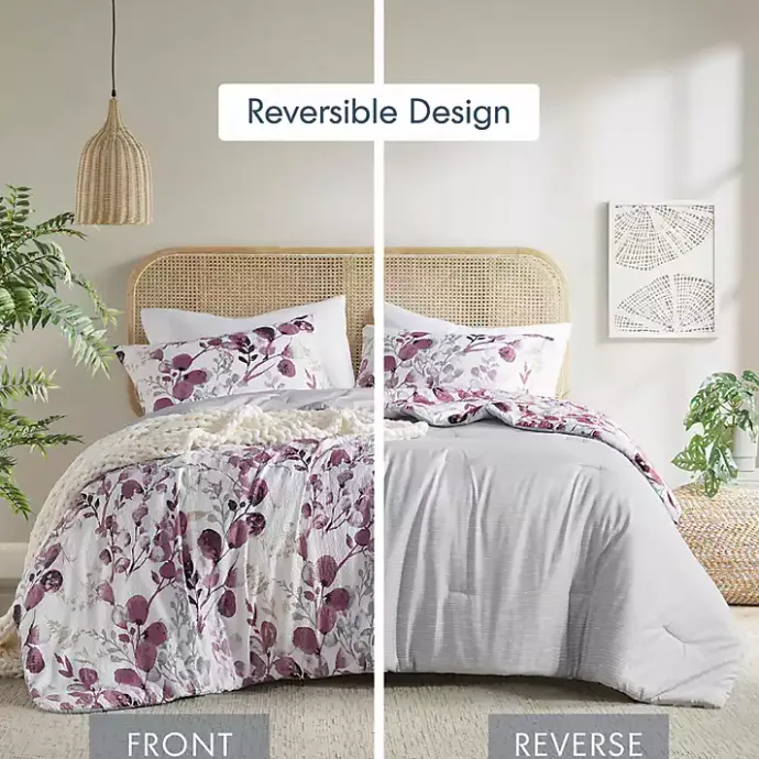 Outlet Kirklands Home Purple Botanical 3-pc. Full/Queen Comforter Set