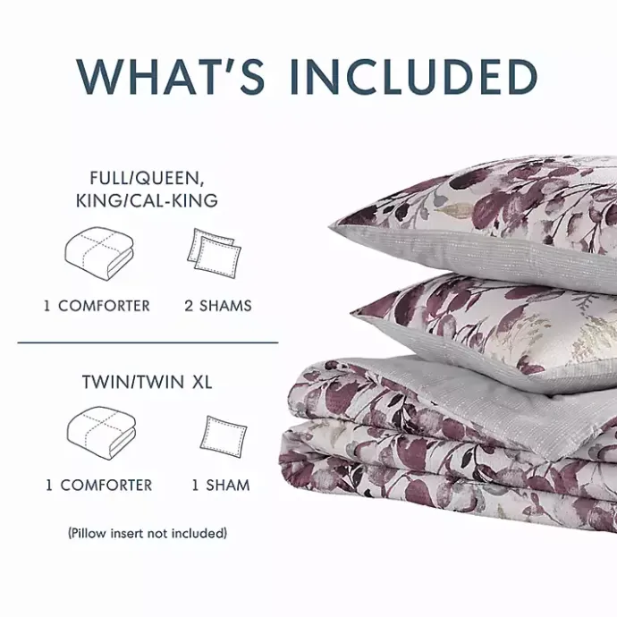 Hot Kirklands Home Purple Botanical 3-pc. King Comforter Set